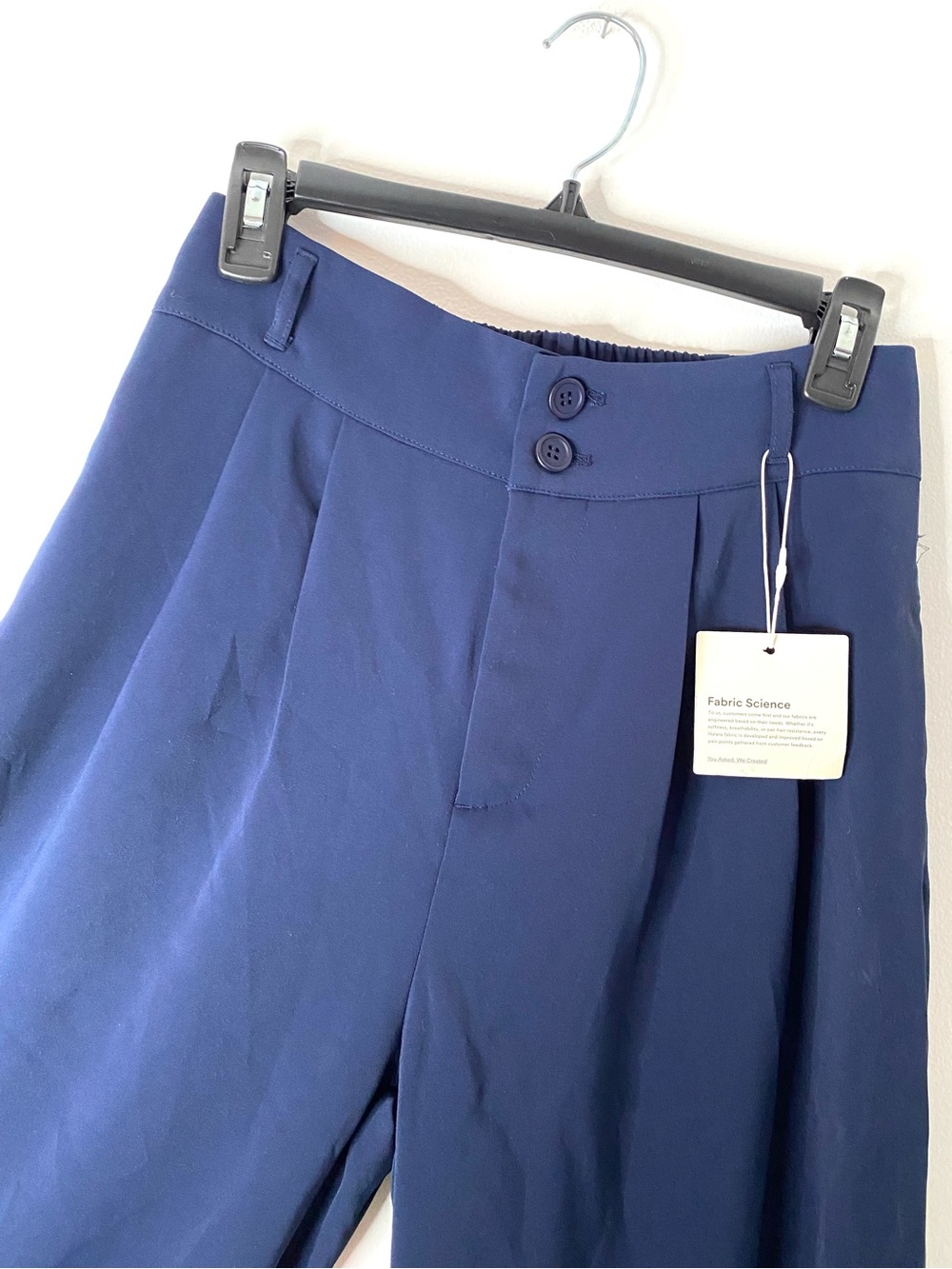 Halara NWT Navy Wide Leg Dress Pants High Rise Stretch Pull On Trouser - Picture 2 of 6